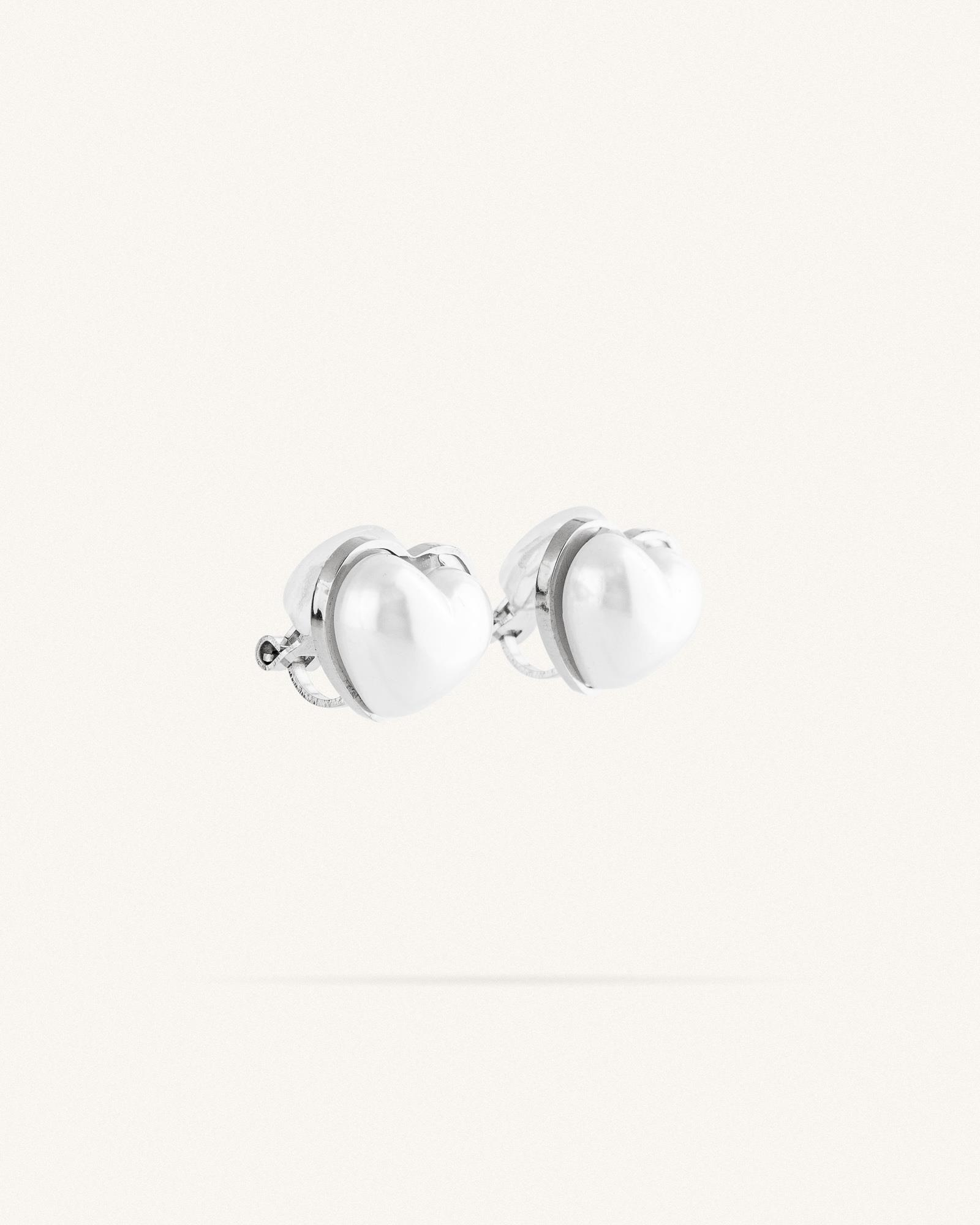 Σκουλαρίκια Με Κλιπ Pearl Hearts