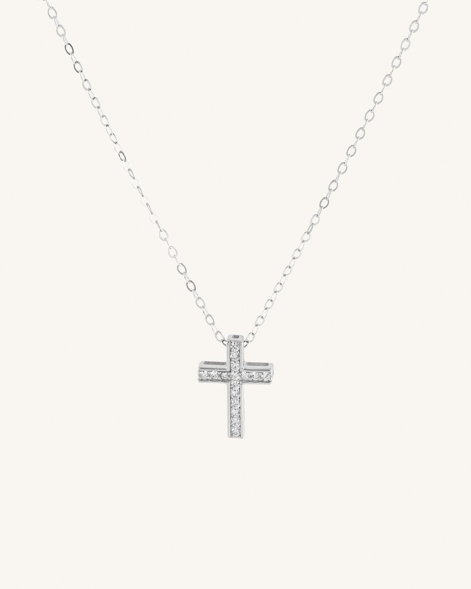 Κολιέ Με Σταυρό Και Ζιργκόν Sterling Silver 925 Pyrot