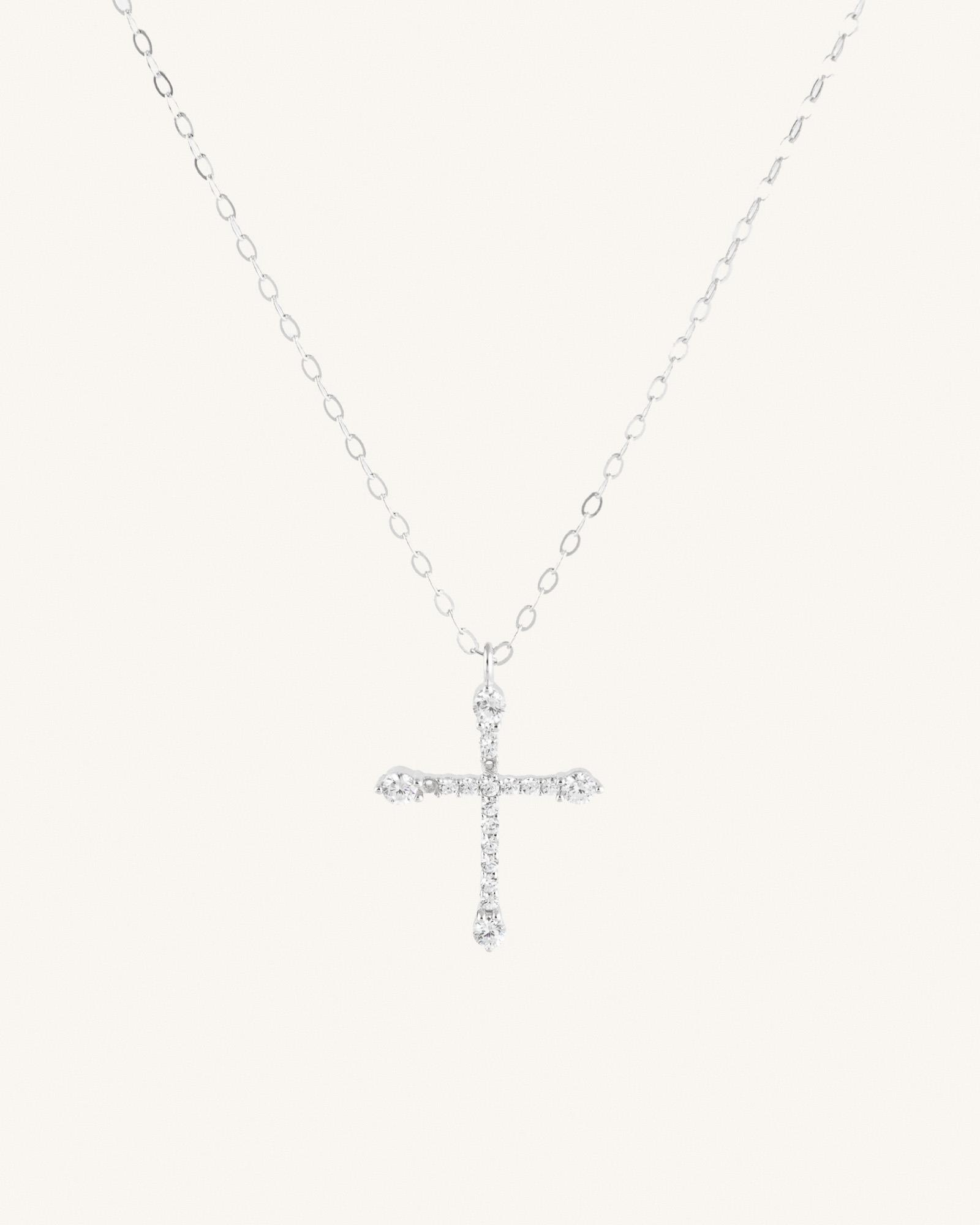Κολιέ Με Σταυρό Και Ζιργκόν Sterling Silver 925 Stella