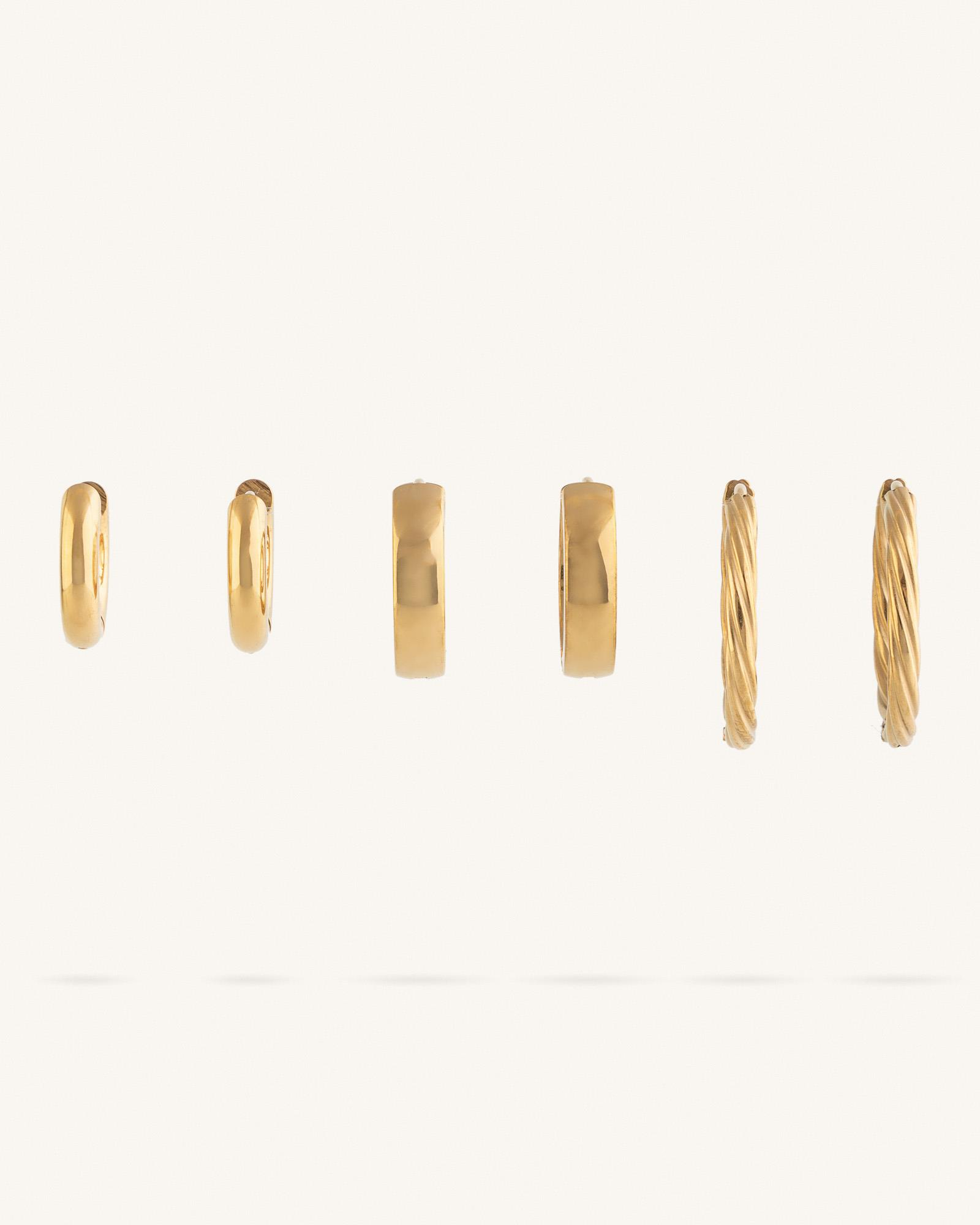 Σκουλαρίκια Σετ Κρίκοι Twist