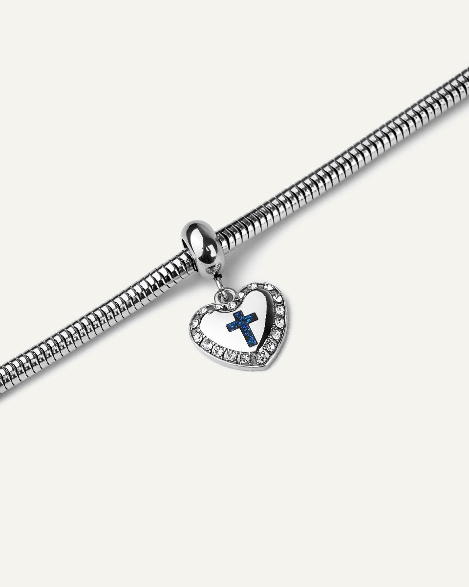 Βραχιόλι Τύπου Pandora Little Blue Cross A Heart