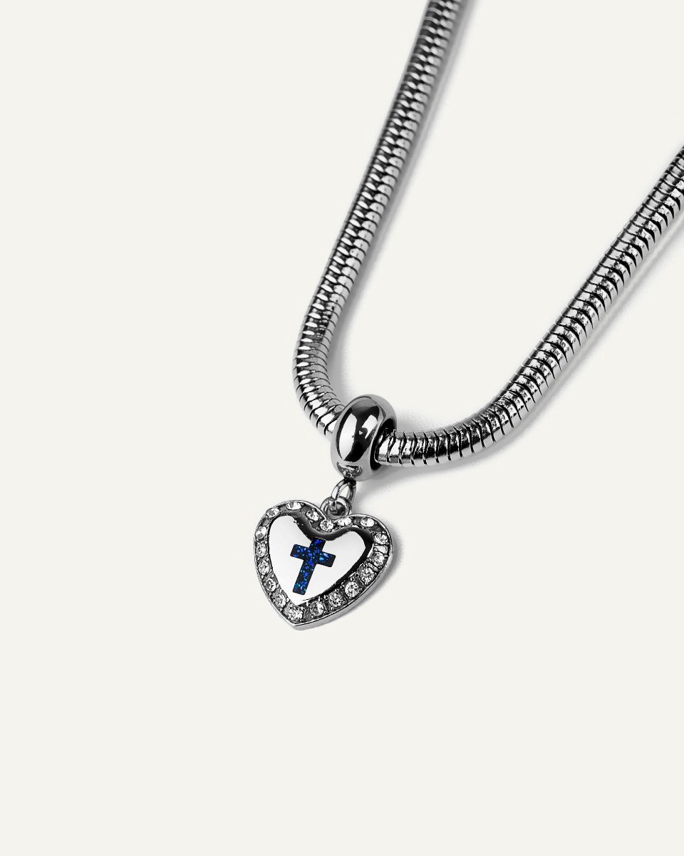 Βραχιόλι Τύπου Pandora Little Blue Cross A Heart