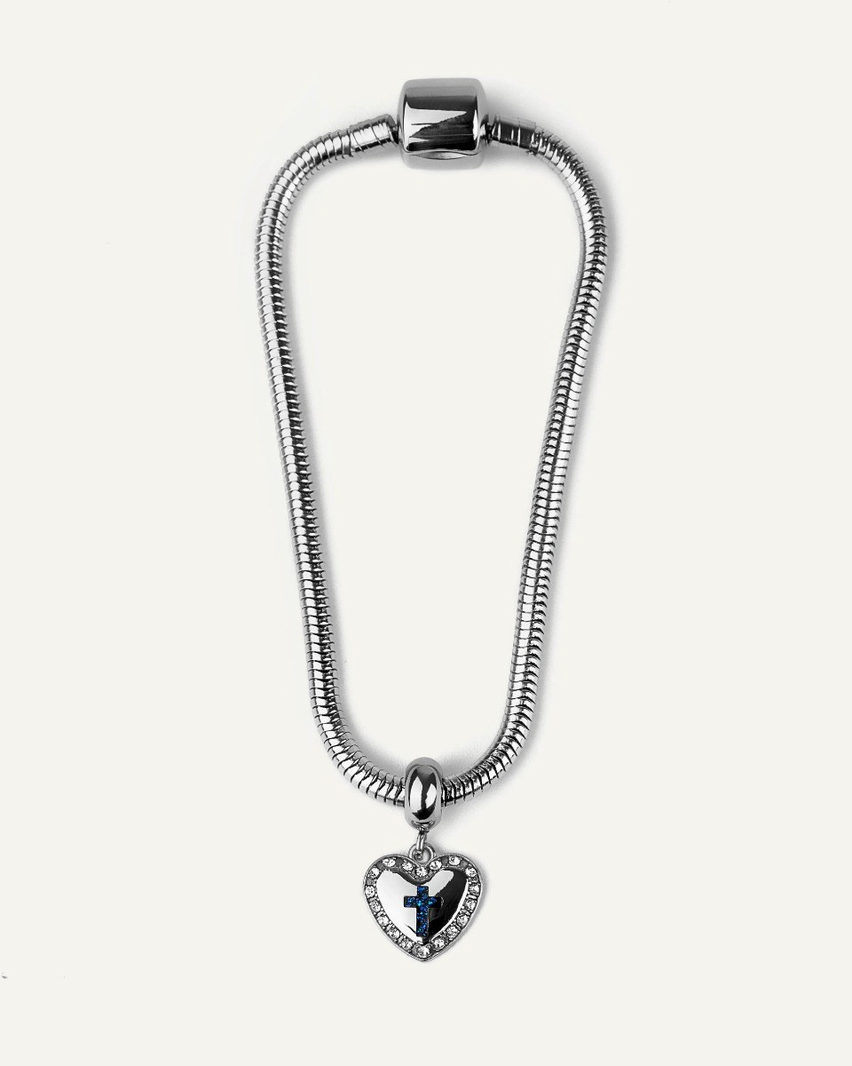 Βραχιόλι Τύπου Pandora Little Blue Cross A Heart