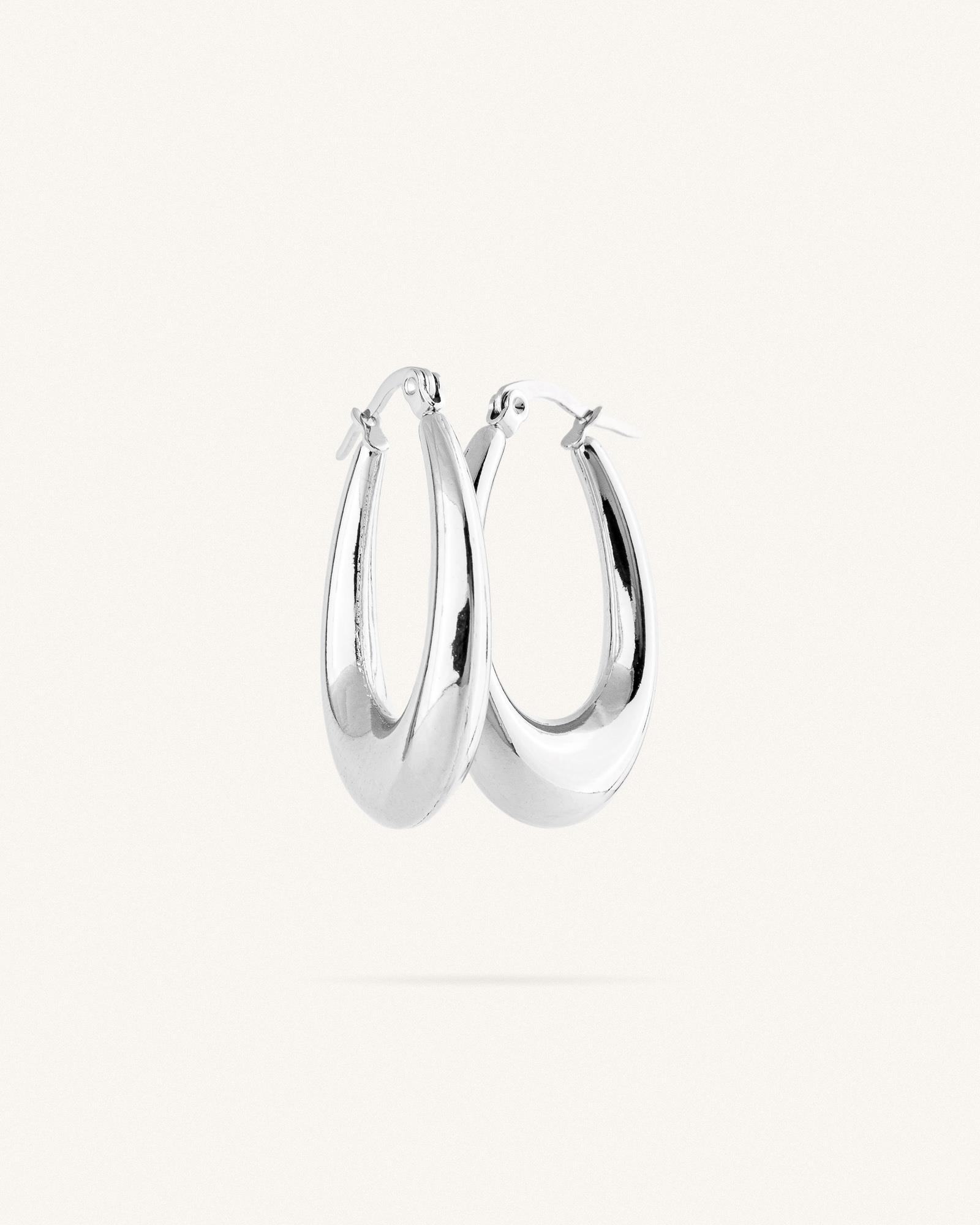 Σκουλαρίκια Κρίκοι Oval Lonnie 3cm