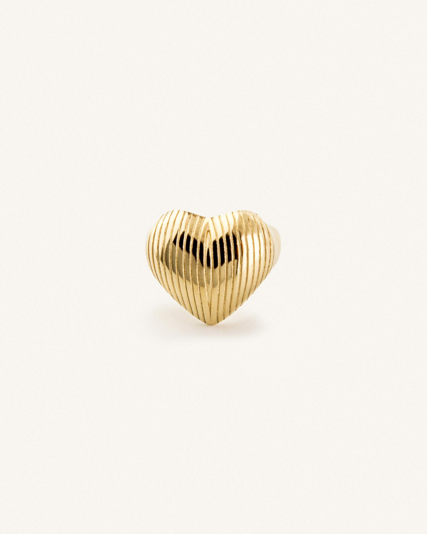 Δαχτυλίδι Ribbed Heart