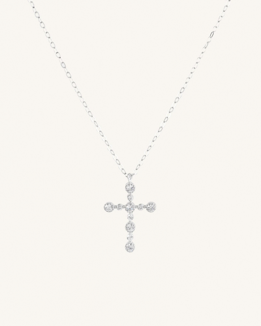 Κολιέ Με Σταυρό Και Ζιργκόν Sterling Silver 925 Stardust