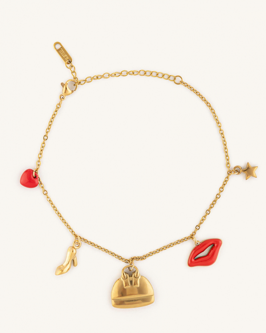 Αλυσίδα Ποδιού Με Charms Fashionista