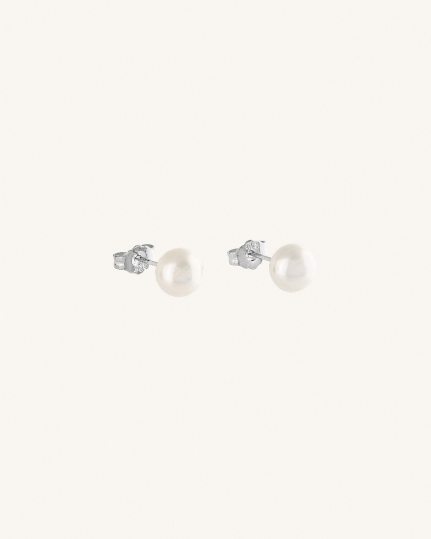 Σκουλαρίκια Καρφωτά Sterling Silver 925 Με Πέρλα Classic Pearl 0,5 εκ.