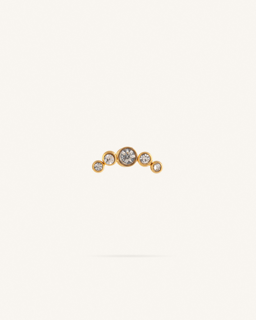 Σκουλαρίκι Καρφωτό Piercing Καμπύλη από Ανοξείδωτο Ατσάλι με Ζιργκόν