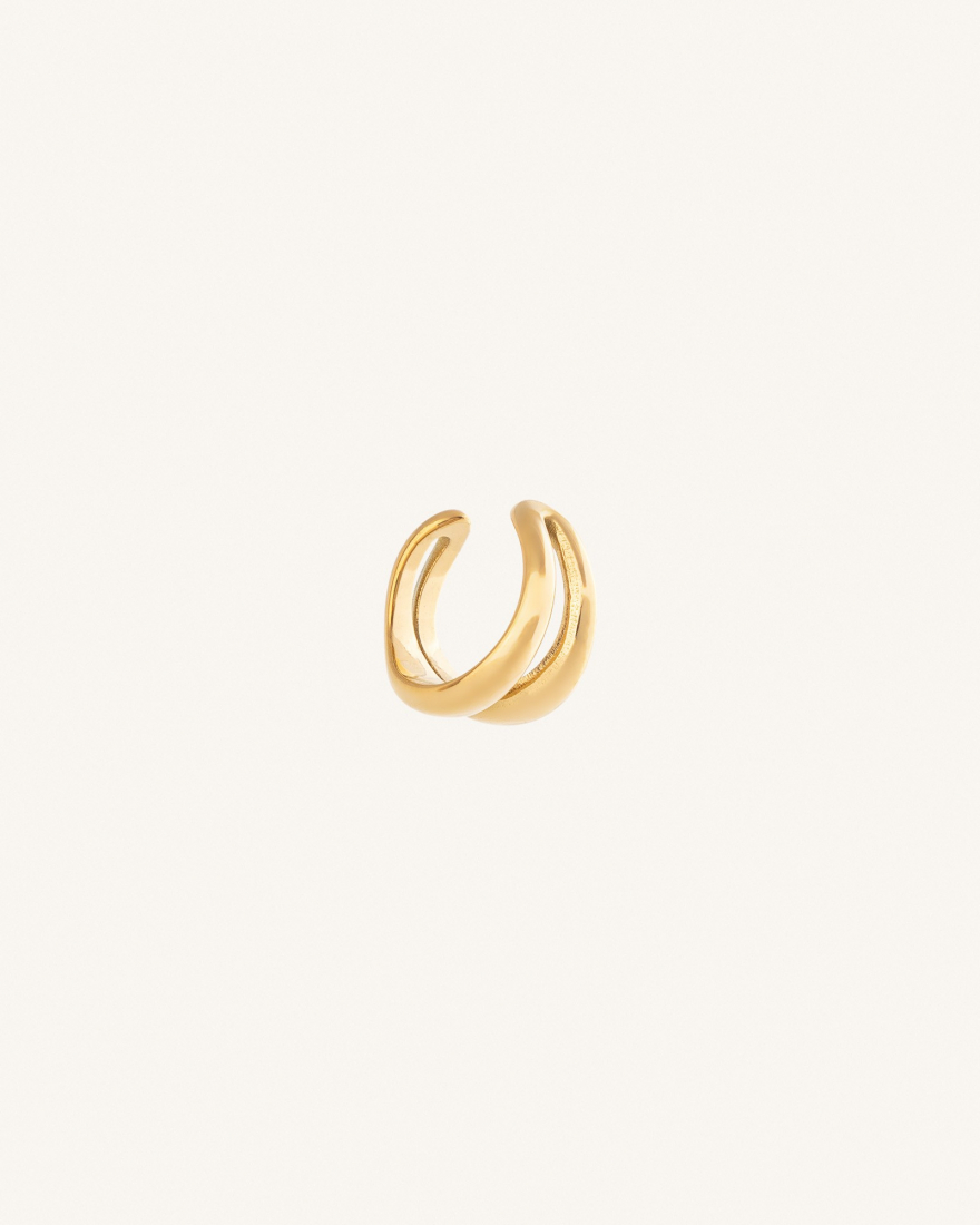 Σκουλαρίκι Ear Cuff Διπλό από Ανοξείδωτο Ατσάλι