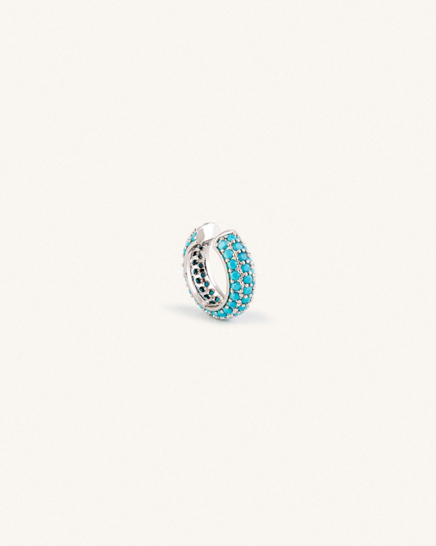 Ear Cuff Zazzie Ασημί/Γαλάζιο