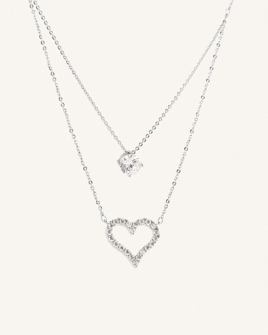 Κολιέ Διπλό Crystal Heart