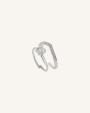 Δαχτυλίδια Σετ Γυναικεία Ρυθμιζόμενα με Solitaire & Pave Ζιργκόν Crown Duo