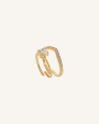 Δαχτυλίδια Σετ Γυναικεία Ρυθμιζόμενα με Solitaire & Pave Ζιργκόν Crown Duo