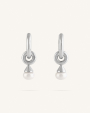 Σκουλαρίκια Κρίκοι με Κρεμαστή Πέρλα Pearl Drop Hoops